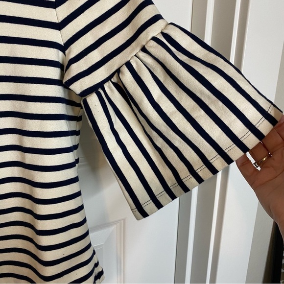 Anthropology W5 Navy Blue White Blouse with Bell Sleeves Size S - Picture 7 of 8